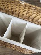 img 1 attached to Greenstell 3-Section Laundry Hamper With Lid: 125L Capacity, 2 Detachable Liner Bags, 5 Mesh Laundry Bags, Handwoven Synthetic Rattan Basket For Clothes, Toys - Black review by Jessica Hill
