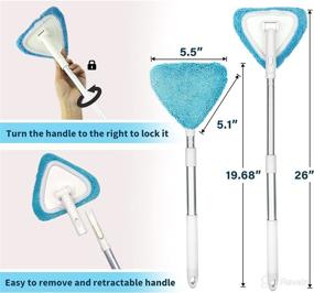 img 3 attached to 🚗 Become a Pro at Auto Glass Cleaning with BITOPE Windshield Cleaning Tool - Extendable Handle, 3 Reusable Microfiber Pads, Perfect for Car, Office, and Home