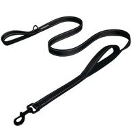 🐶 dogsays dog leash - heavy duty 6-ft padded traffic leash with dual handles - ideal for large and medium dogs - reflective for training - pack of 1 - color: black logo