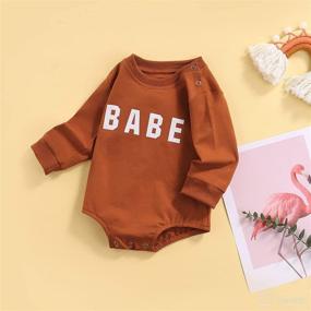 img 3 attached to 👶 Unisex Baby Crewneck Sweatshirt Romper | Long Sleeve Oversized Sweater Bodysuit Pullover Top | Fall Clothing