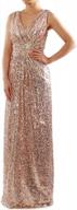 sparkling charm: macloth women's sequin v-neck formal evening gown for bridesmaids logo