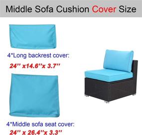 img 3 attached to HTTH Outdoor Patio Furniture Sofa Cushion Slipcovers Washable Replacement Covers Only (Turquoise)