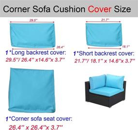img 2 attached to HTTH Outdoor Patio Furniture Sofa Cushion Slipcovers Washable Replacement Covers Only (Turquoise)