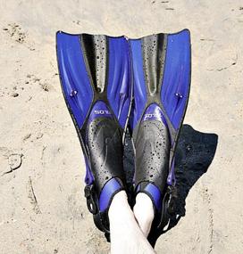 img 1 attached to Explore The Sea With Tilos Getaway Snorkeling Fins And Mesh Bag - Extra Wide Foot Pocket For Comfortable Fit