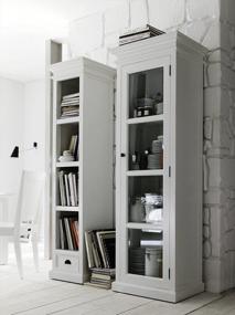 img 3 attached to Organize In Style: NovaSolo Halifax Mahogany Bookcase With 4 Shelves And Drawer In Pure White