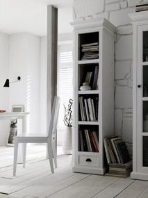 img 4 attached to Organize In Style: NovaSolo Halifax Mahogany Bookcase With 4 Shelves And Drawer In Pure White