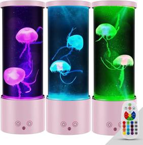 img 4 attached to 🎁 AONESY Jellyfish Lava Lamp: 17 Color Setting Tank Mood Light for Home Office Decor - Ideal Birthday Gift for Kids and Adults (Grey)