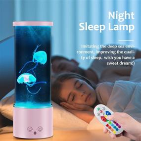 img 2 attached to 🎁 AONESY Jellyfish Lava Lamp: 17 Color Setting Tank Mood Light for Home Office Decor - Ideal Birthday Gift for Kids and Adults (Grey)