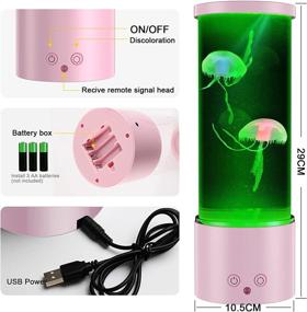 img 3 attached to 🎁 AONESY Jellyfish Lava Lamp: 17 Color Setting Tank Mood Light for Home Office Decor - Ideal Birthday Gift for Kids and Adults (Grey)