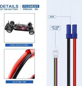 img 2 attached to 2 Pack FCONEGY 6S 22.2V 60C 5500MAh RC Lipo Battery With EC5 Connector For 1/8 & 1/10 RC Cars Trucks Boats