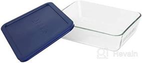 img 3 attached to 🔵 Blue Pyrex Simply Store 6-Cup Rectangular Glass Food Storage Dish