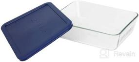 img 2 attached to 🔵 Blue Pyrex Simply Store 6-Cup Rectangular Glass Food Storage Dish