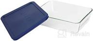 🔵 blue pyrex simply store 6-cup rectangular glass food storage dish логотип