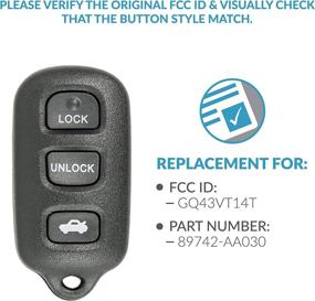 img 1 attached to 🔑 Convenient Keyless2Go Replacement: New Keyless Entry Remote Car Key Fob 4 Button FCC GQ43VT14T