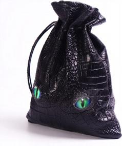 img 4 attached to Fire Dragon Leather Dice Bag - Holds 6 Dice Sets And Coin, Glows In Green - Perfect For DND Board Games And RPG Accessories (Dice Not Included)