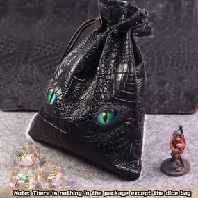 img 2 attached to Fire Dragon Leather Dice Bag - Holds 6 Dice Sets And Coin, Glows In Green - Perfect For DND Board Games And RPG Accessories (Dice Not Included)