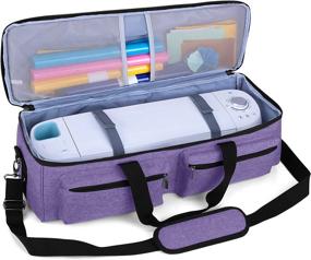 img 3 attached to LUXJA Carrying Bag Compatible With Cricut Explore Air And Maker, Tote Bag Compatible With Cricut Explore Air, Silhouette Cameo 4 And Supplies (Bag Only, Patent Design), Purple