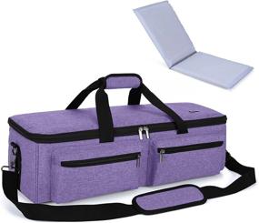 img 4 attached to LUXJA Сумка для переноски, совместимая с Cricut Explore Air And Maker, большая сумка, совместимая с Cricut Explore Air, Silhouette Cameo 4 и расходными материалами (только сумка, патентованный дизайн), фиолетовый
