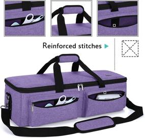 img 1 attached to LUXJA Carrying Bag Compatible With Cricut Explore Air And Maker, Tote Bag Compatible With Cricut Explore Air, Silhouette Cameo 4 And Supplies (Bag Only, Patent Design), Purple