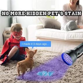 img 3 attached to 🔦 AOLOX Flashlight Black Light: Powerful 51 LED Ultraviolet Torch for Pet Stain Detection, Bed Bug Inspection, and Odor Elimination