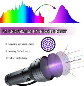 img 1 attached to 🔦 AOLOX Flashlight Black Light: Powerful 51 LED Ultraviolet Torch for Pet Stain Detection, Bed Bug Inspection, and Odor Elimination