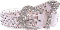 western rhinestone studded leather color women's accessories - belts logo