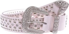img 3 attached to Western Rhinestone Studded Leather Color Women's Accessories - Belts
