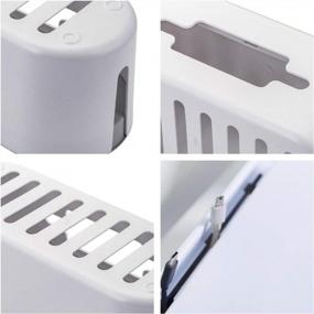img 1 attached to 📦 Yopay 2 Pack Cable Management Box with Phone Stand, Power Strip Cover Cord Organizer Box for Small Power Strips, Surge Protectors, Chargers, Adapters - White Color, Keeps Children Safe