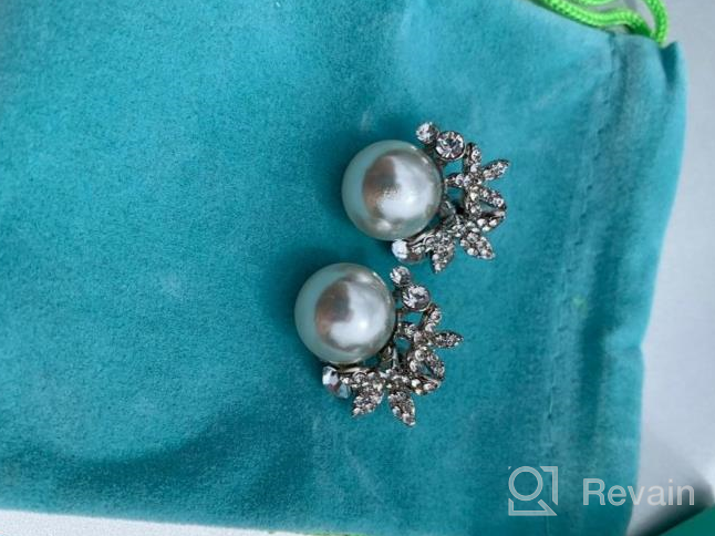 img 1 attached to 🌸 Stunning Vintage Floral Leaf Bridal Earrings for Wedding, Prom – EVER FAITH Crystal Simulated Pearl Jewelry for Bride Bridesmaids, Great Gatsby-inspired review by Lynn Martinez