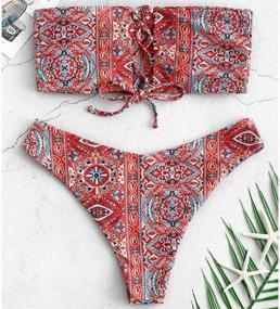 img 2 attached to High Cut Ditsy Dot Print Bikini Set: Stylish Two Piece Swimwear For Women By ZAFUL (Multi-C, S)
