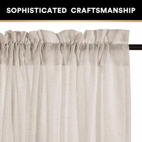 img 2 attached to 🏠 Linen Curtains Natural Linen Blended Rod Pocket Panels: Light Reducing Privacy Drapes for Living Room and Bedroom - Energy Saving Window Treatments (2 Panels, Angora, 52" W x 84" L)