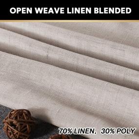 img 3 attached to 🏠 Linen Curtains Natural Linen Blended Rod Pocket Panels: Light Reducing Privacy Drapes for Living Room and Bedroom - Energy Saving Window Treatments (2 Panels, Angora, 52" W x 84" L)