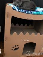 img 1 attached to PETIQUE Cat Villa Cardboard Scratcher Tower, Modern Indoor/Outdoor Cat House Furniture, Planet-Friendly Playground For Cats & Small Dogs review by John Pineda