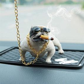 img 4 attached to Jiuke Bully Pitbull Dog Car Interior Decoration 🐶 Dashboard Ornament - Fashionable, Funny, and Cute Auto Accessories (White)
