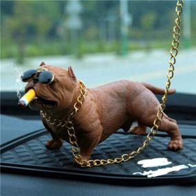 img 1 attached to Jiuke Bully Pitbull Dog Car Interior Decoration 🐶 Dashboard Ornament - Fashionable, Funny, and Cute Auto Accessories (White)