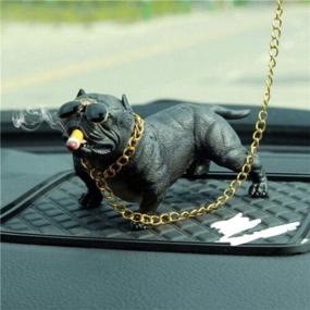 img 2 attached to Jiuke Bully Pitbull Dog Car Interior Decoration 🐶 Dashboard Ornament - Fashionable, Funny, and Cute Auto Accessories (White)
