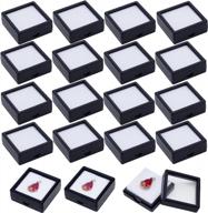 упорядочивайте и демонстрируйте свои драгоценные камни с помощью коробки-витрины benecreat's 24pcs black gemstone логотип