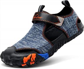 img 4 attached to Adventure-Ready Water Shoes For Boys & Girls: Durable Athletic Sandals For Hiking And Outdoor Fun (Little Kid/Big Kid Sizes)
