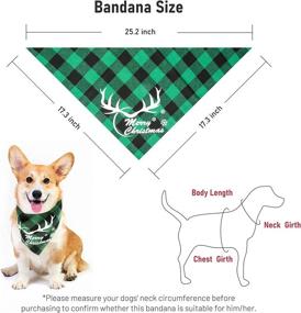 img 3 attached to 🎄 2-Pack Christmas Dog Bandana: Classic Plaid Pet Scarf with Merry Christmas Santa Snowman Print – Triangle Bibs Kerchief for Small Medium Large Dogs Cats Pets