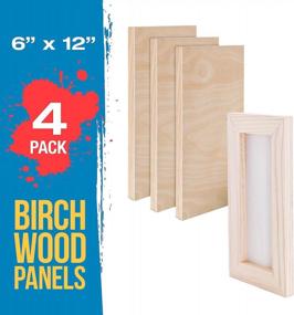 img 3 attached to 🎨 Pack of 4 U.S. Art Supply 6x12 Birch Wood Paint Pouring Panel Boards, 3/4" Deep Cradle – Artist Wooden Wall Canvases for Painting Mixed-Media Craft with Acrylic, Oil, Watercolor, Encaustic