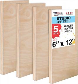 img 4 attached to 🎨 Pack of 4 U.S. Art Supply 6x12 Birch Wood Paint Pouring Panel Boards, 3/4" Deep Cradle – Artist Wooden Wall Canvases for Painting Mixed-Media Craft with Acrylic, Oil, Watercolor, Encaustic