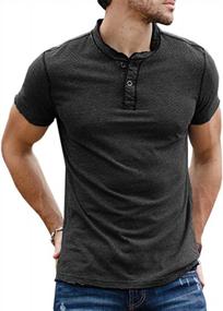 img 4 attached to Мужская футболка Slim Fit Henley: Повседневная футболка из мягкого хлопка на лето, базовый топ от Gtealife