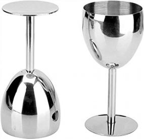 img 1 attached to 2 Pcs MeeHome Unbreakable Stainless Steel Shatterproof Wine Glasses - Perfect For Party, Camping, Picnic & Meal Time!