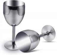 2 pcs meehome unbreakable stainless steel shatterproof wine glasses - perfect for party, camping, picnic & meal time! logo