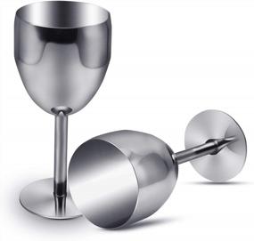 img 4 attached to 2 Pcs MeeHome Unbreakable Stainless Steel Shatterproof Wine Glasses - Perfect For Party, Camping, Picnic & Meal Time!