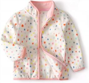 img 4 attached to Polar Fleece Baby Boys Girls Zipper Jacket - Lightweight Long Sleeve Spring Autumn Coat By Feidoog