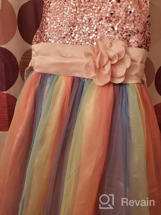 img 1 attached to JerrisApparel Rainbow Flower Birthday Pageant Dresses for Girls' Clothing review by Brian Cueto