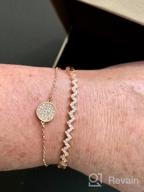 img 1 attached to 💫 Sparkly Gold Plated Charm Bangle Bracelet: Ideal Gift for Women and Teen Girls, featuring Adjustable Wave Chain (6-8 inches) review by Karen Anderson