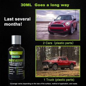 img 2 attached to 🚙 FOLLOWIN Ceramic Plastic Restorer for Cars - Trim Restore, Resists Water, UV Rays, Dirt - Ceramic Coating, Not Dressing - Lasts Over 200 Washes - Highly Concentrated - 30ml