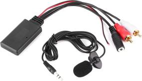 img 2 attached to 🔌 Universal Car Bluetooth AUX Module 2 RCA Cable Adapter with Hands-Free Microphone for Enhanced Connectivity